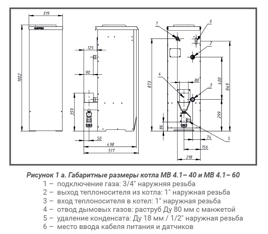 Котел конденсационный газовый водогрейный типа GEFFEN MB 4.1-60 — изображение 6